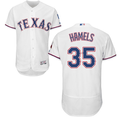 Rangers #35 Cole Hamels White Flexbase Authentic Collection Stitched MLB Jersey
